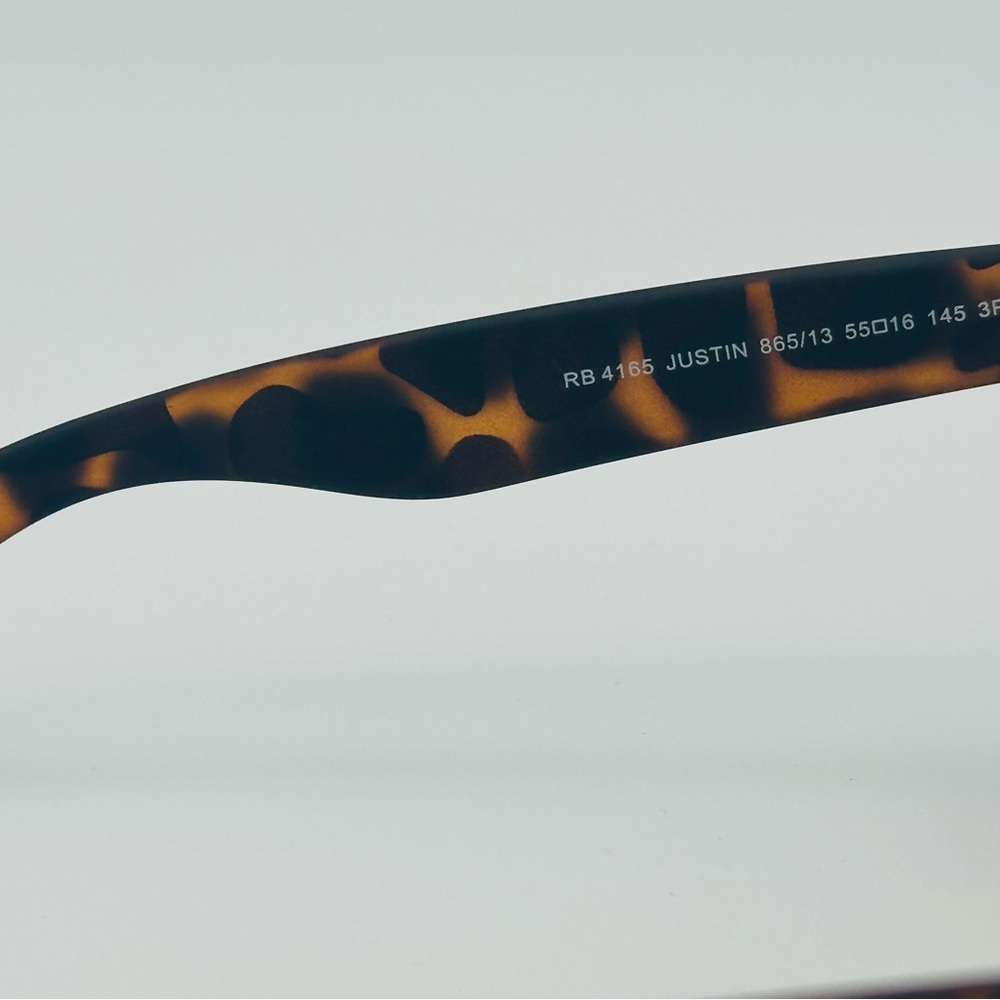 Ray-Ban Justin Polarized Sunglasses RB4165 54mm Tortoise Rubber w/ Gradient Lens - Picture 7 of 8
